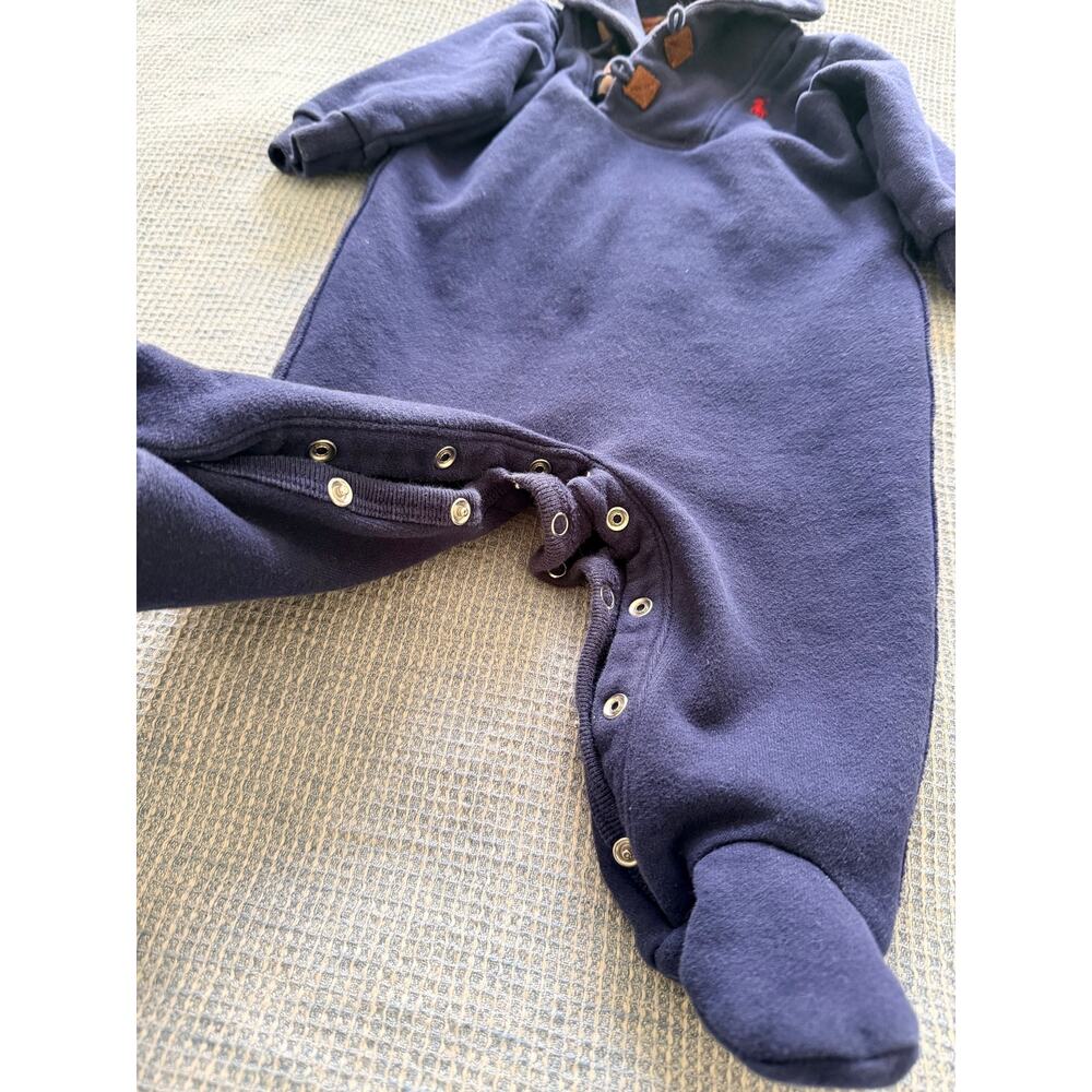 Polo Ralph Lauren Baby Boys Red Blue Striped Cotton Coverall - Picture 3 of 5